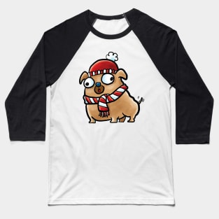 Winter Pug Baseball T-Shirt
